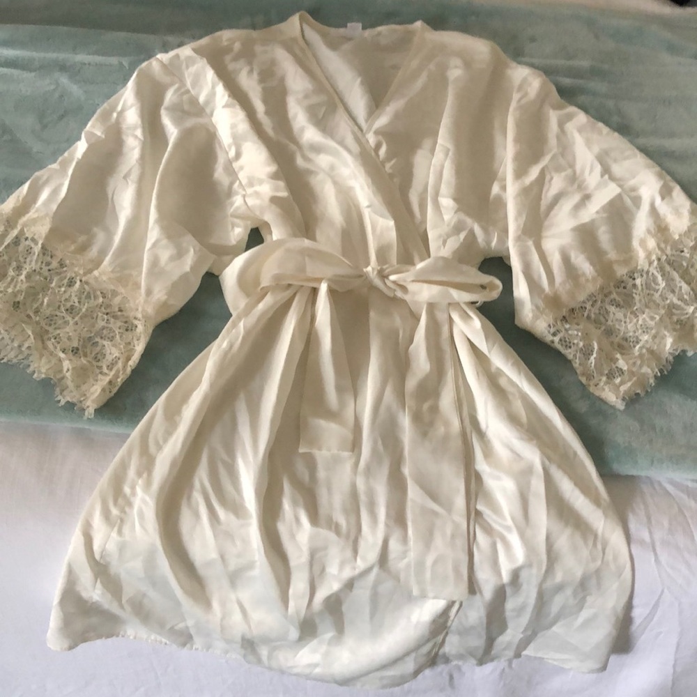 White silk robe